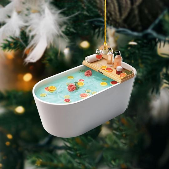Discover Personalized Bathtub Ornament, Bathtub Christmas Ornament, Relaxing Bathtub Hanging Ornament, Spa Holiday Ornament