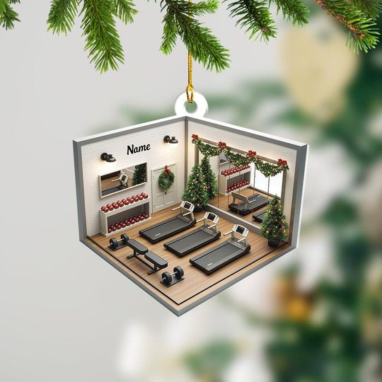 Discover Custom Gym Room Christmas Ornament, Christmas Tree Decor, Loved Exercise Gym Ornament, Hanging Ornament Gift