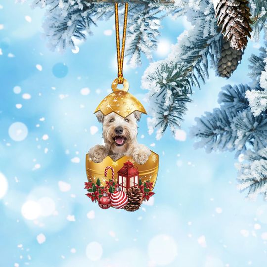 Discover Soft Coated Wheaten Terrier In in Golden Egg Christmas Ornament, Dog Hanging Ornament, Dog Lovers Gift