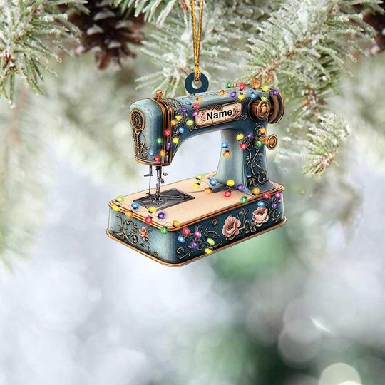 Discover Personalized Sewing Machine Ornament, Sewing Christmas Ornament, Sewing Lovers Ornament Gift, Sewing Store Ornament Xmas Decor