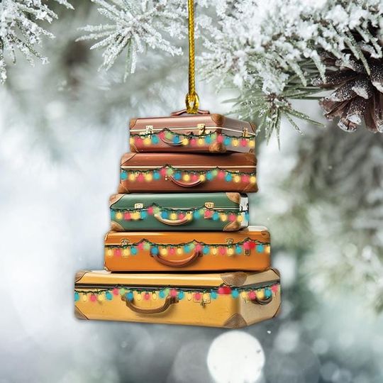 Discover Personalized Suitcases Ornament, Suitcases Christmas Ornament, Travelling Ornament, Traveler Gift, Travel Lovers Ornament Gift