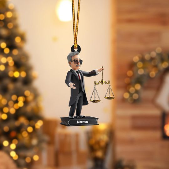 Personalized Lawyer Attorney Judge Ornaments, Lawyer Xmas Ornament, Law Justice Ornament, Law School Graduation Decorations