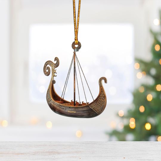 Discover Viking Ship Christmas Ornament, Christmas Tree Decor, Loved Viking Ship Ornament, Hanging Ornament Gift