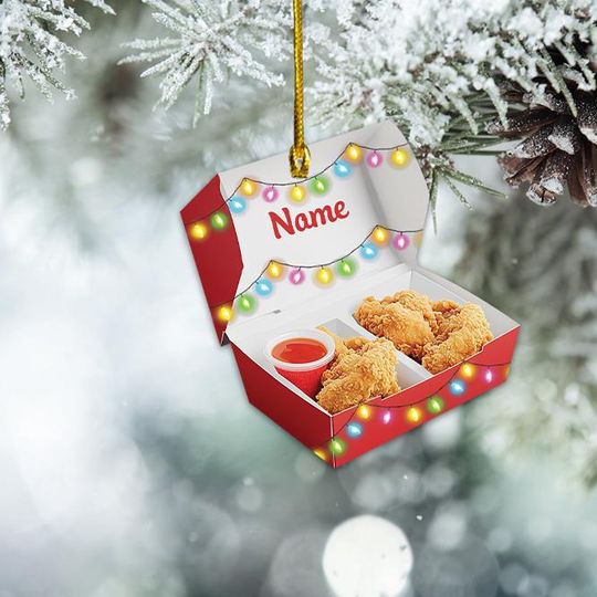 Discover Personalized Fried Chicken Ornament, Fried Chicken Christmas Ornament, Fast Food Lovers Ornament, Kitchen Chef Holiday Ornament