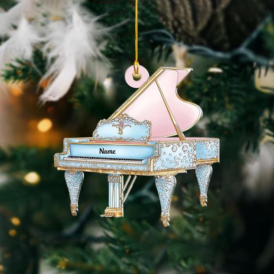 Personalized Piano Christmas Ornament, Pianist Ornament Gift, Musician Ornament Gift, Music Lovers Ornament