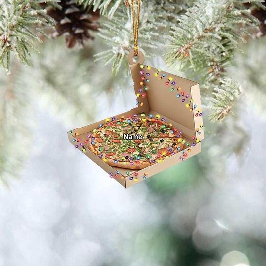 Discover Personalized Pizza Box Ornament, Pizza Christmas Ornament, Pizza Lovers Ornament Gift, Pizza Holiday Ornament Decor, Food Lover