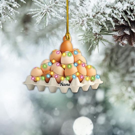 Discover Personalized Egg Tray Christmas Ornament, Eggs Christmas Ornament, Cooking Ornament, Kitchen Ornament Decor, Chef Ornament Gift