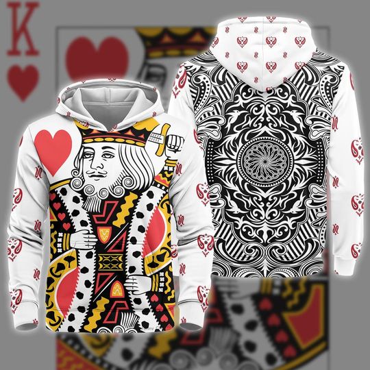 King Of Hearts 3D Full Over Print Hoodie, King David Cosplay Sweatshirt