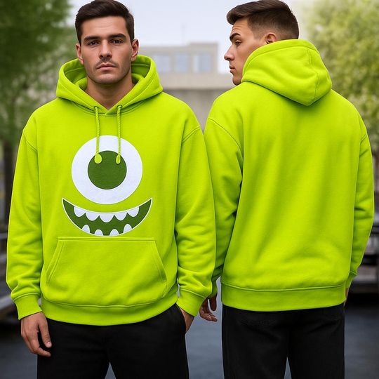 Mike Wazowski 3D Full Over Print Hoodie, Monsters Inc Green Sweatshirt