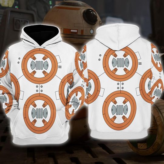 BB8 Suit 3D Full Over Print Hoodie, Darth Vader BB8 Halloween Cosplay Shirt