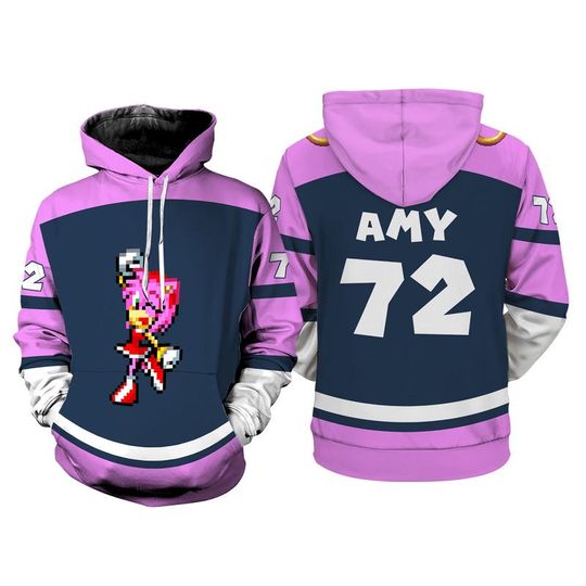 Sonic Amy Rose Costume Sweatshirt Hoodie Amy Rose Halloween Costume Shirt