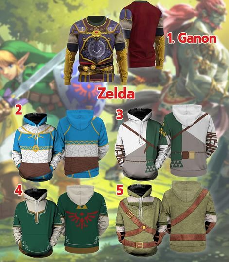 The Legend Of Zelda 3D Full Over Print Hoodie, Zelda Tear Of Kingdom Suit Hoodie