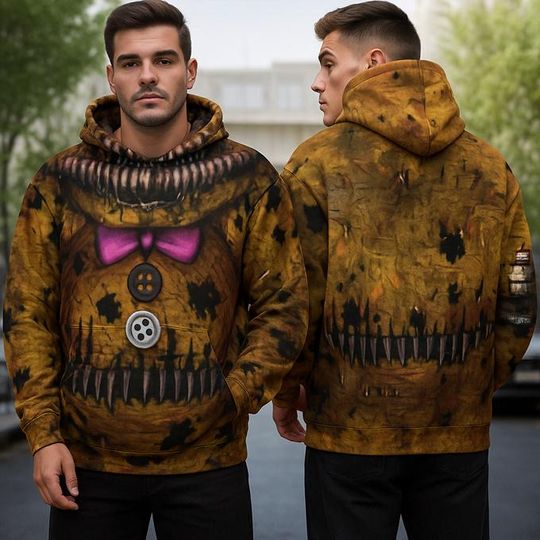 Discover Nightmare Chica 3D Full Over Print Hoodie, Five Nights At Freddy Cosplay Sweatshirt, Halloween Costume Shirt, Halloween Cosplay Sweatshirt