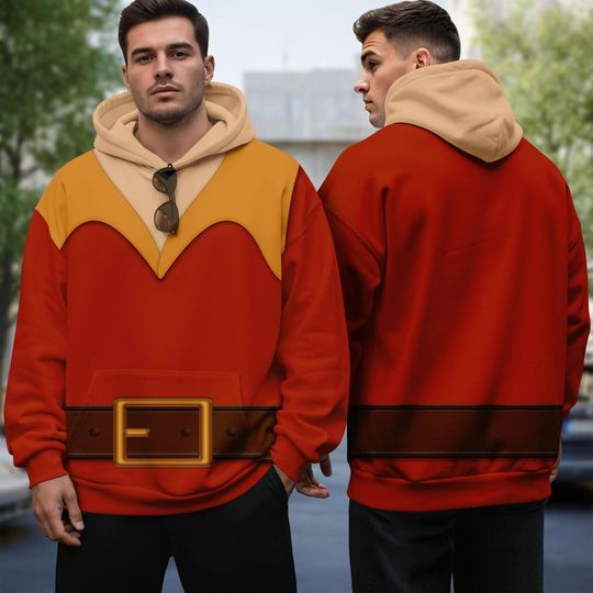Gaston Costume 3D Full Over Print Hoodie, Beauty And The Beast Cosplay Sweatshirt
