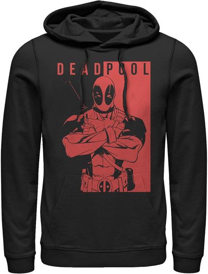 Men's Marvel Deadpool Crossed Arms Pull Over Hoodie