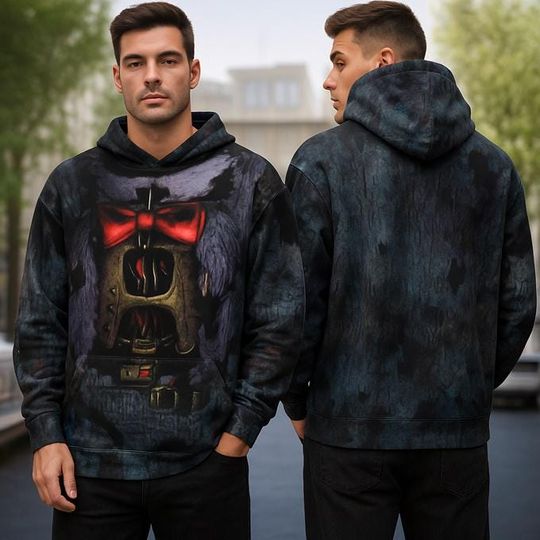 Discover Nightmare Bonnie 3D Full Over Print Hoodie, Five Nights At Freddy Cosplay Sweatshirt, Halloween Costume Sweatshirt Hoodie, Halloween Cosplay