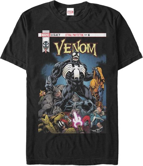 Discover Men's Marvel Venom Lethal Protector Pile T-Shirt