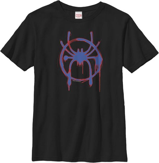 Discover Spider-Man Shirt, Into the Spider-Verse Spray Pain Logo T-Shirt