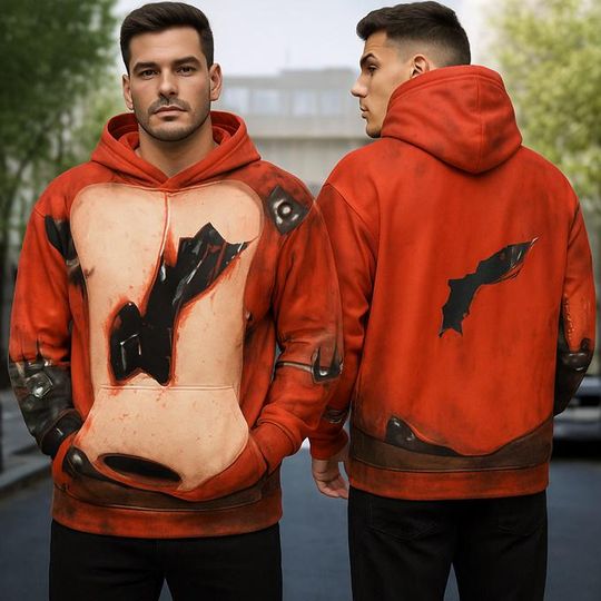 Discover Nightmare Foxy 3D Full Over Print Hoodie, Five Nights At Freddy Cosplay Sweatshirt