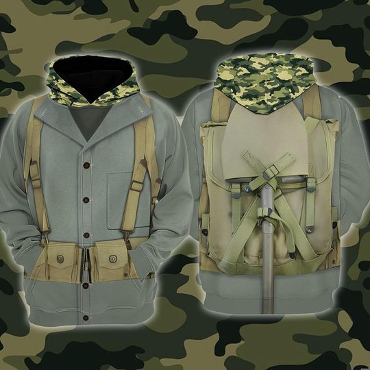 Discover US Marine Corps 3D Full Over Print Hoodie, Military Uniform Cosplay Sweatshirt