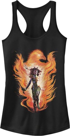 Discover Junior's Marvel X-Men Rise of The Dark Phoenix Flames Racerback Tank Top