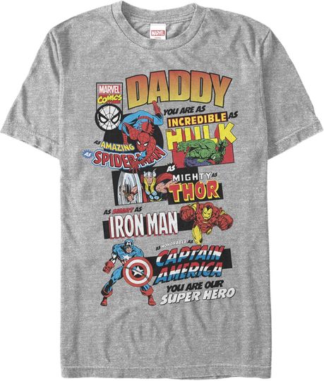 Discover Men's Marvel Ultimate Dad Compilation T-Shirt