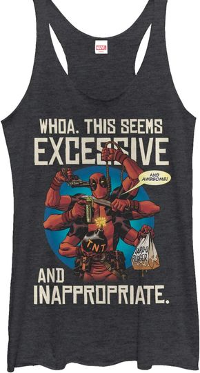 Discover Fifth Sun Marvel Classic Excessive and Innapropriate Women's Racerback Tank Top