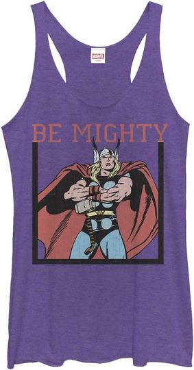 Discover Fifth Sun Womens Marvel Classic Be Mighty Women's Fast Fashion Racerback Tank Top