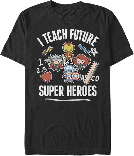 Discover Men's Marvel Avengers Classic I Teach Super Heroes T-Shirt