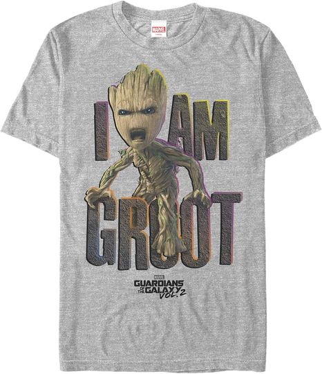 Marrvel Men's Guardians of Galaxy Vol. 2 Groot Growl T-Shirt