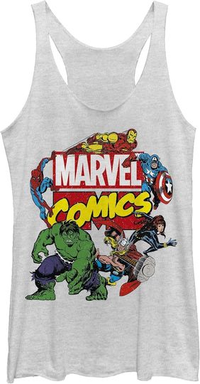 Discover Fifth Sun Marvel Classic Logo Avengers Women's Racerback Tank Top