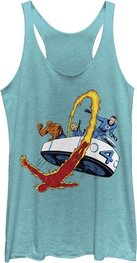 Discover Fifth Sun Marvel Classic Fantastic 4 Vehicle Women's Racerback Tank Top