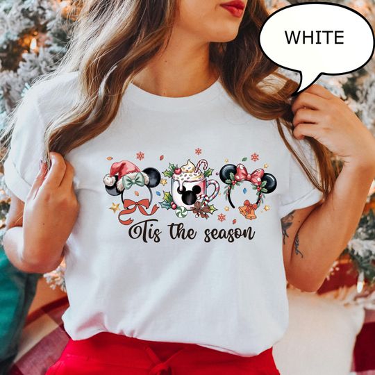 Discover Comfort Colors Minnie Tis The Season Christmas T-Shirt,  Christmas Coffee Shirt, Disney Girls Trip Shirt, Xmas Holiday Shirt