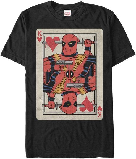 Men's Marrvel Deadpool King of Hearts T-Shirt