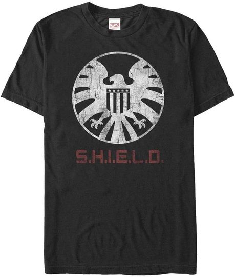 Discover Men's Marrvel Agents of Shield Distressed Logo T-Shirt