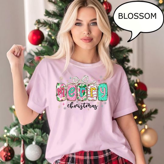 Coquette Bow Christmas T-Shirt for Women