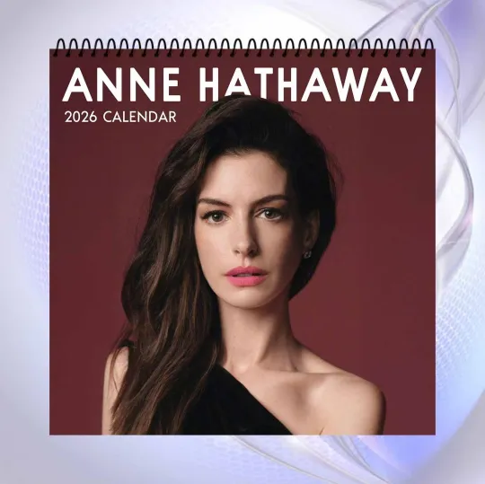 Discover Anne Hathaway 2026 Wall Calendar, Elegant Celebrity Portrait Photo Collection