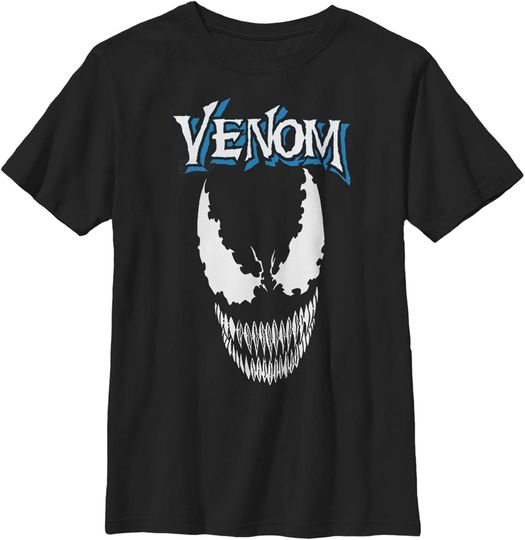 Marrvel Boy's Venom Face Logo T-Shirt