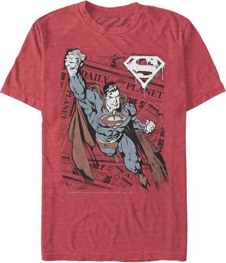 Discover Fifth Sun Men's Superman Daily Planet Newspaper T-Shirt