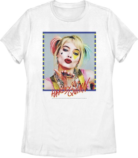 Discover Women's Birds of Prey Harley Quinn Blowing Kiss T-Shirt