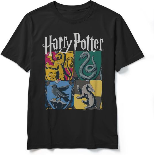 Boy's Harry Potter Hogwarts Houses Vintage Collage T-Shirt