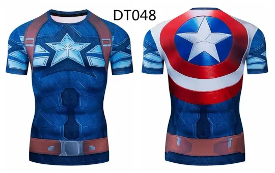 Discover Marvel Avenger Superhero 3D Printed Tee Sports Gym Short sleeve6