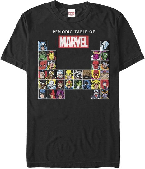 Discover Marvel Men's Periodic Table of Heroes T-Shirt