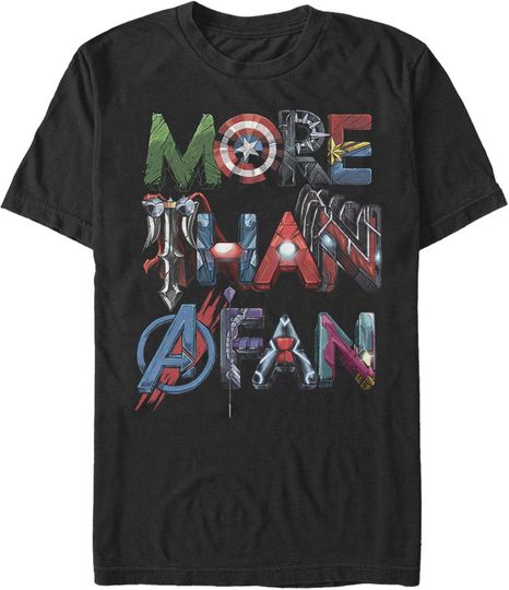 Discover Men's Marvel More Than a Fan Hero Font T-Shirt