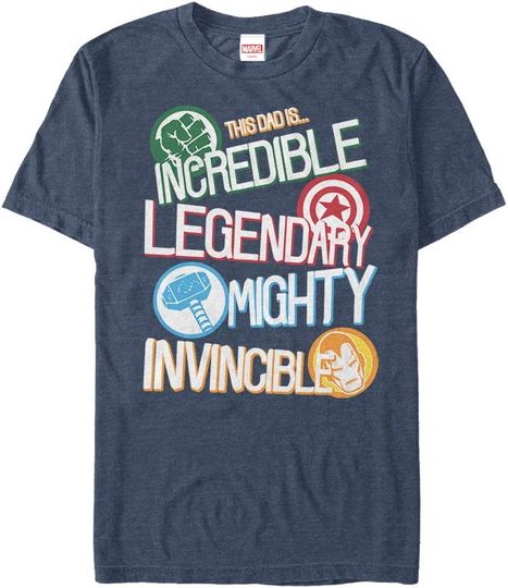 Discover Men's Marvel Father's Day Avengers Dad Words T-Shirt