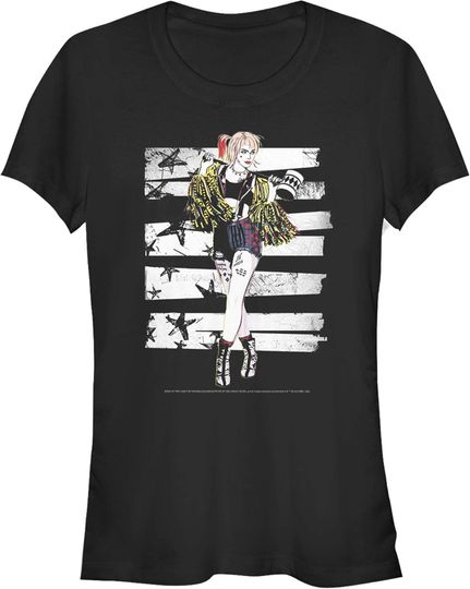 Junior's Birds of Prey Harley Quinn Comic Pose T-Shirt