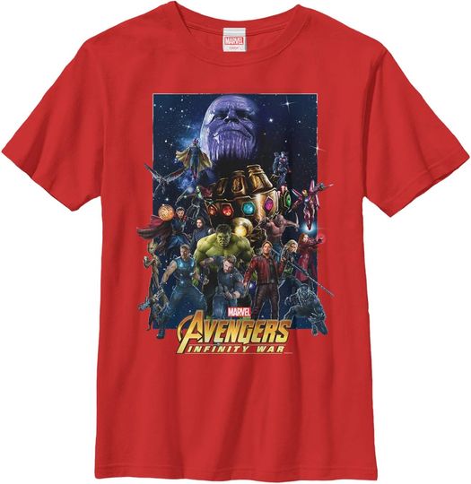 Discover Marvel Boy's Avengers: Infinity War Character Collage T-Shirt
