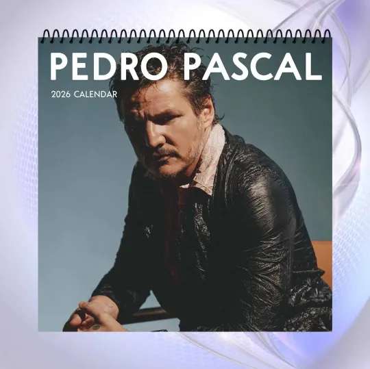 Discover Pedro Pascal 2026 Wall Calendar, Stylish Actor Portrait Photography