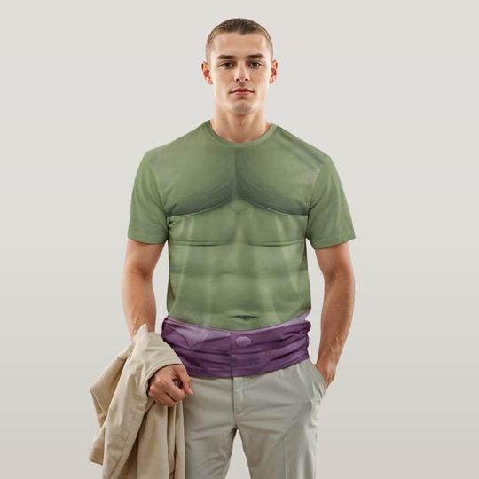 The Incredible Hulk Costume Shirt - Green Hulk Cosplay Tee for Superhero Halloween Outfit