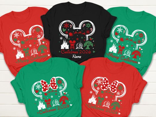 Discover Custom Mickey and Friends Christmas 2026 Shirt, Disney Family Xmas Shirt, Disney Christmas Group Tee, Mickey's Very Merry Christmas Shirt